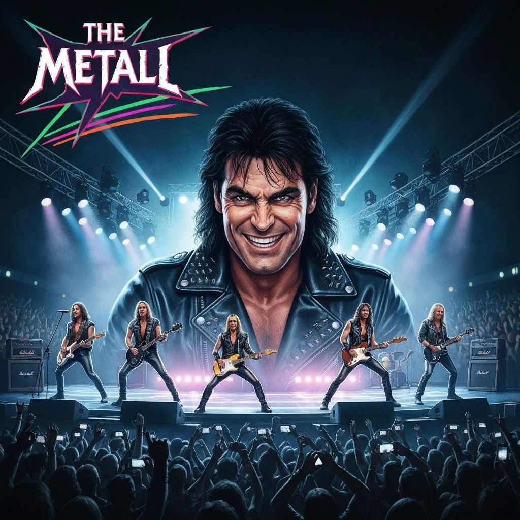 Retro metal band album artwork
