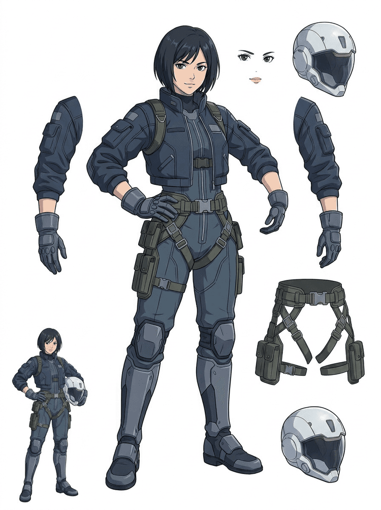 لوحة أصول مفصولة لطيار Mecha خيال علمي أنمي