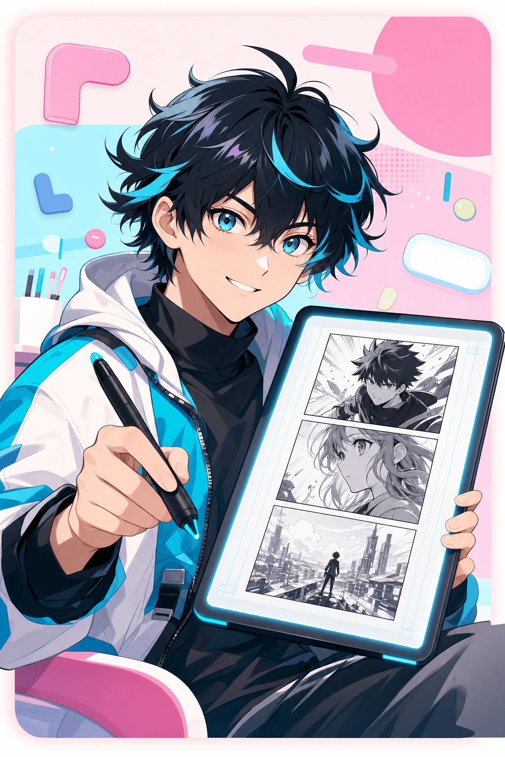 Aperçu d'un personnage manga IA