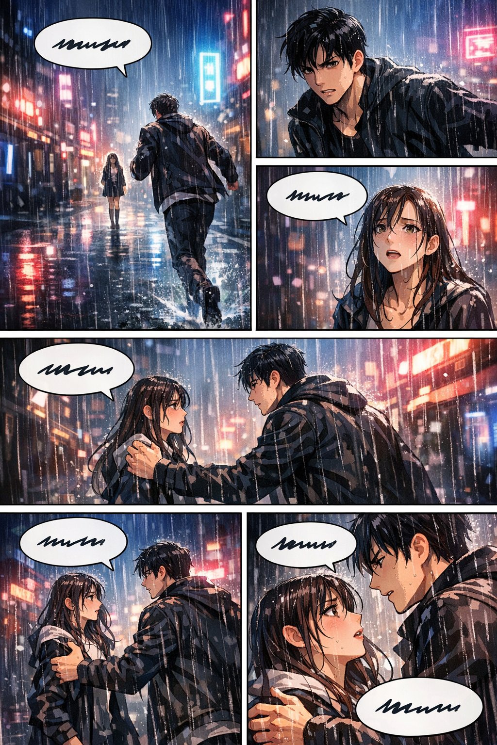 縦長のmanhwa・Webtoonページレイアウトを使ったモーションマンガ対応例