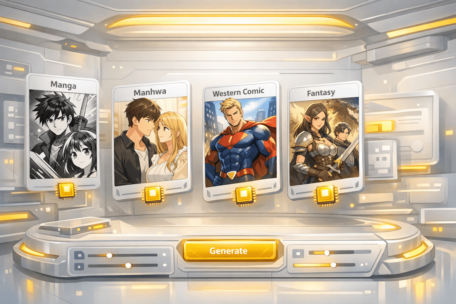 Select panel layout and generate webtoon