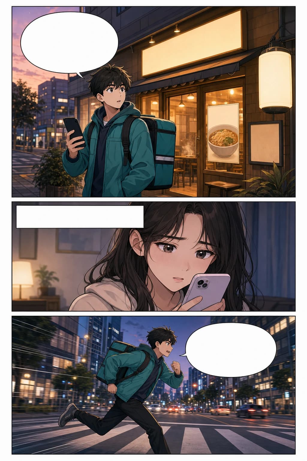 Long vertical webtoon source page prepared for panel segmentation