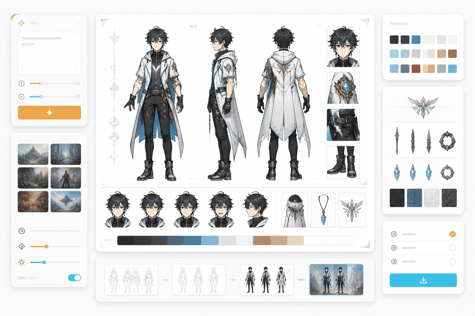Character sheet generator product mockup