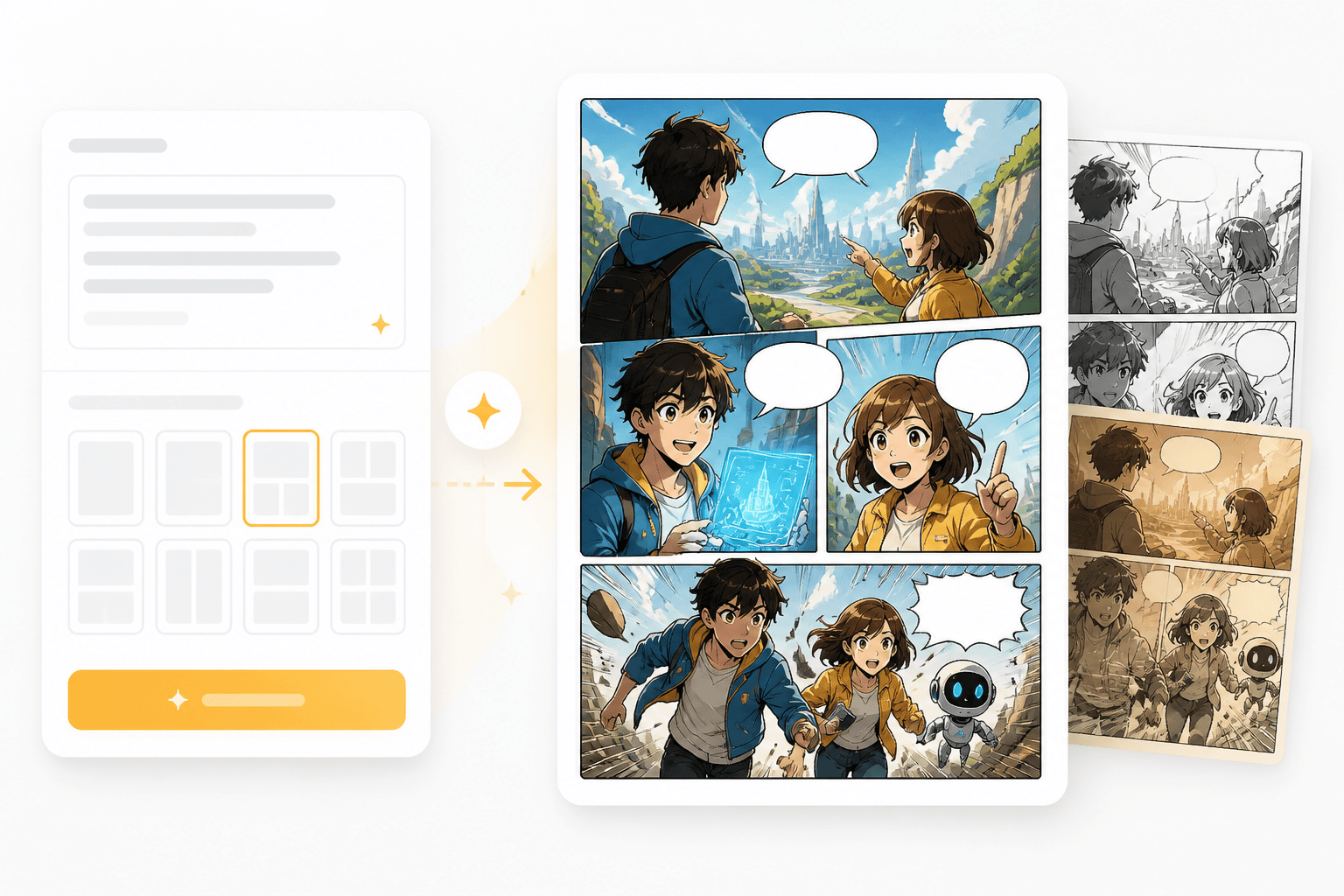 Comic panel generation from story beats