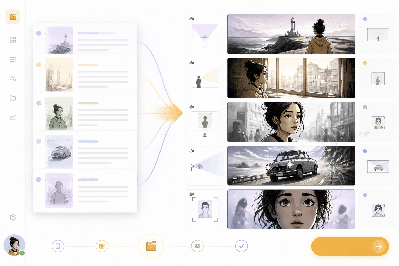 Script to storyboard product mockup