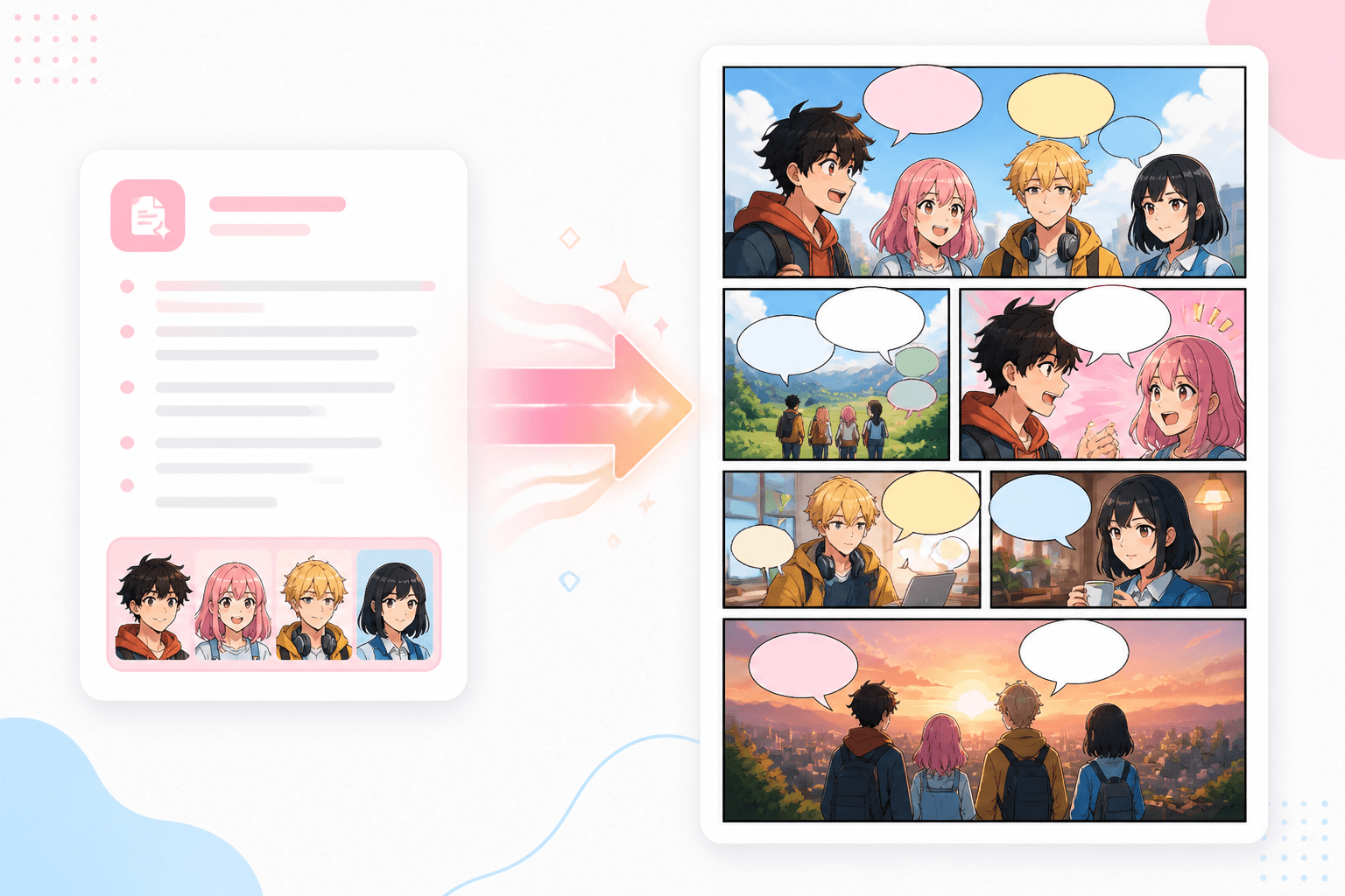 Story to comic generator product mockup