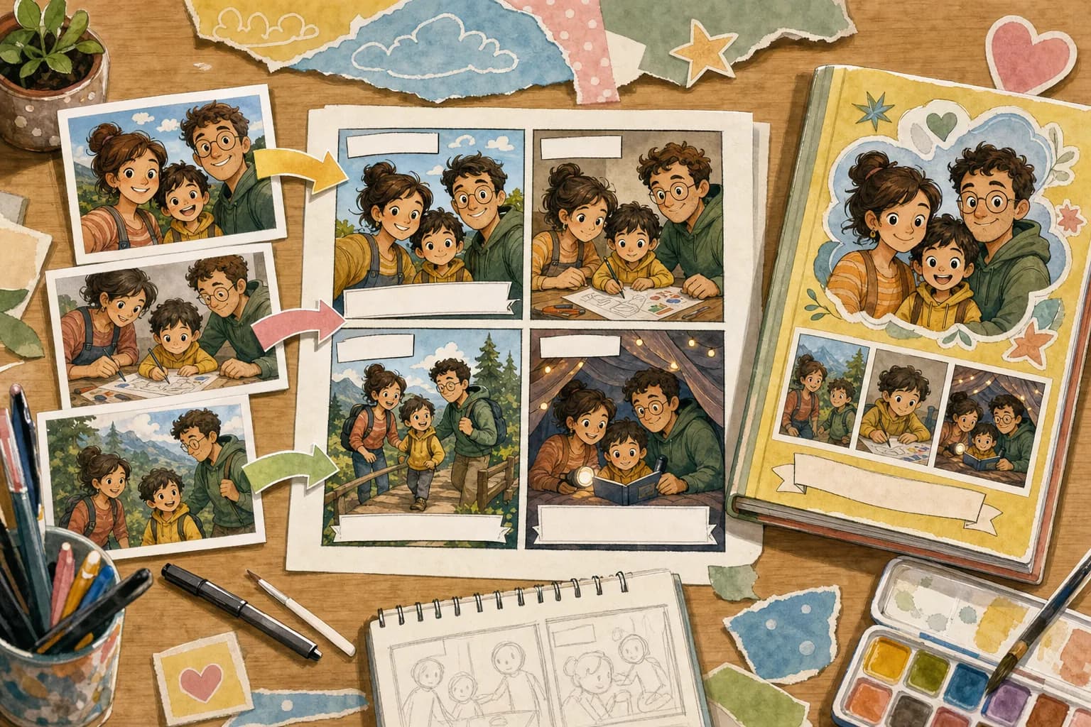 Personalized character comic maker example