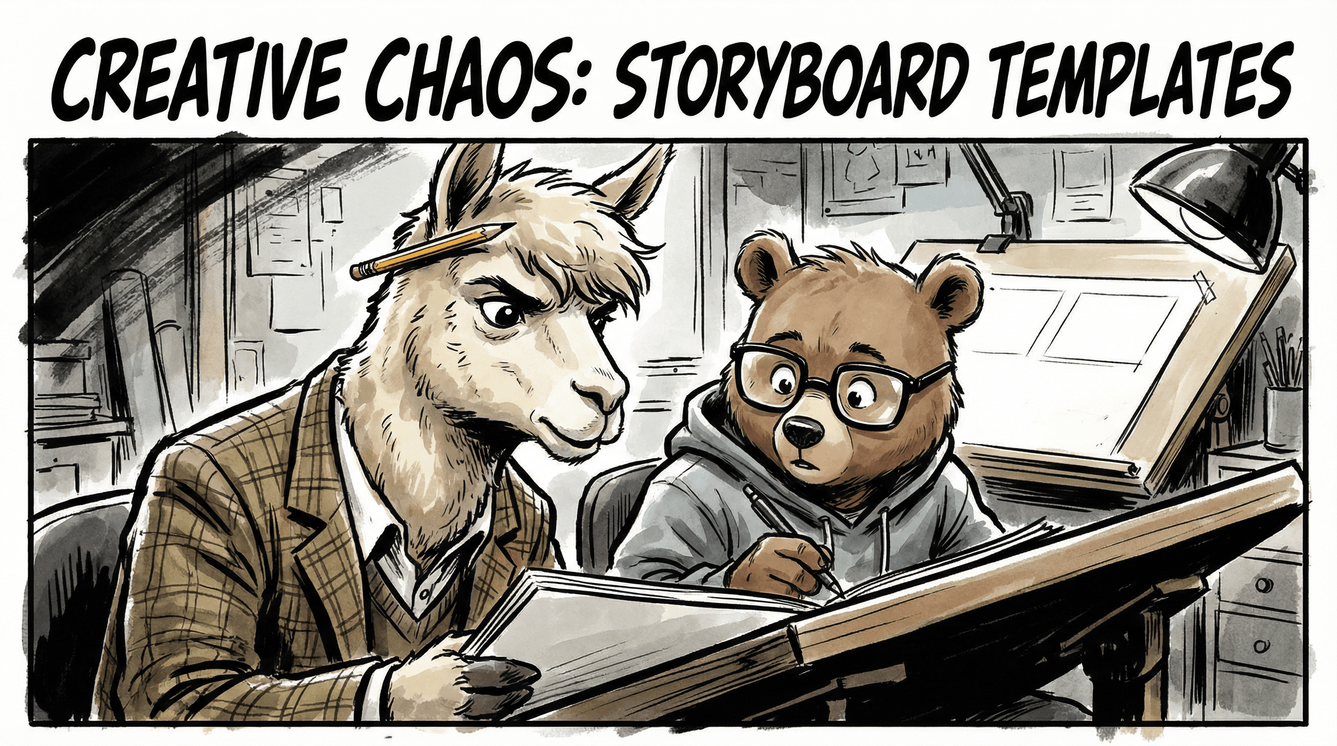 Manga IP Storyboard: Leo & Max Layout 13 (American Comic · Black & White)