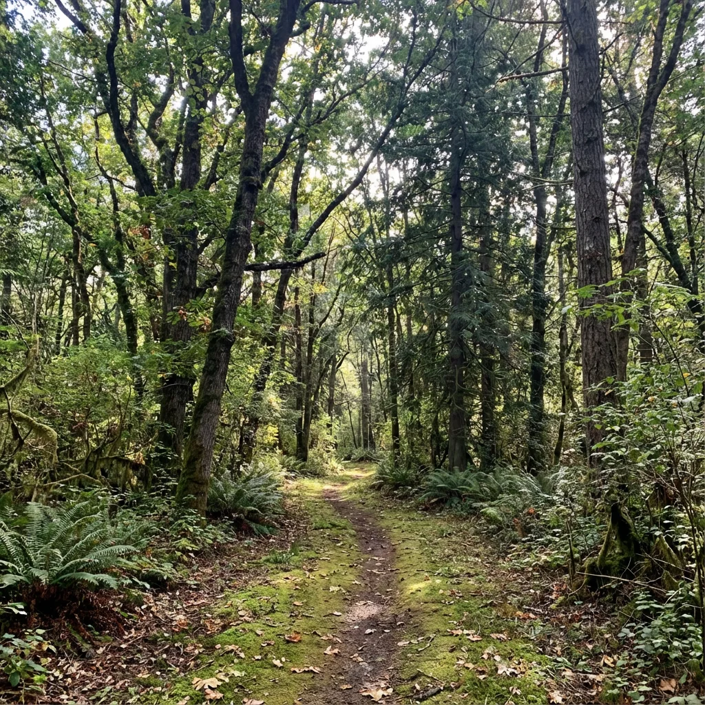 Forest path scene expanded with continuous trees and foliage